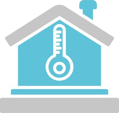 Ev Sıcaklığı Kabartması İki Renk Simgesi