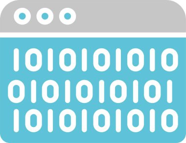 İkili Kod İki Renk Simgesi Simgesi