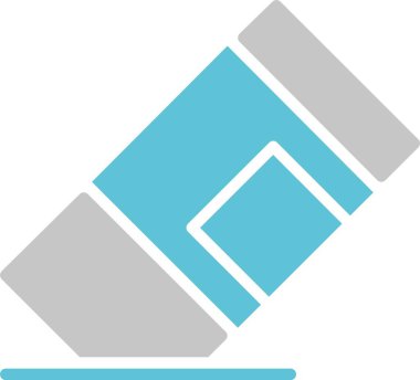 Silgi Kabartması İki Renk Simgesi