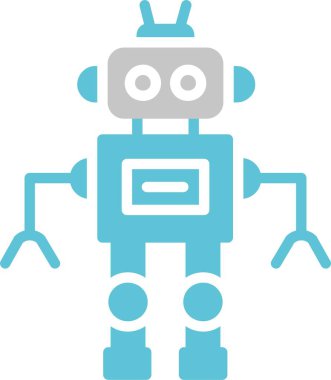 Robot Kabartma İki Renk Simgesi