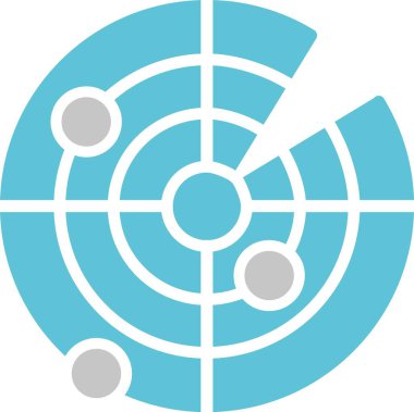 Radar Kabartması İki Renk Simgesi