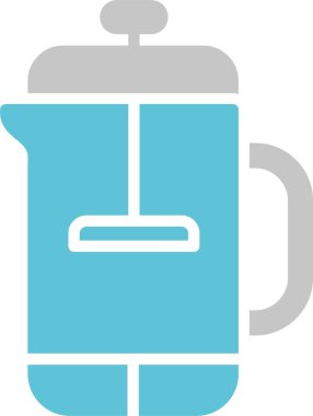 French Press Glyph İki Renk Simgesi