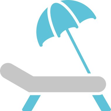 Güneş Yatağı Kabartması İki Renk Simgesi