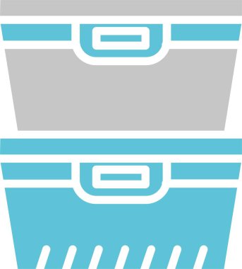 Gıda Konteynırı Kabartması İki Renk Simgesi