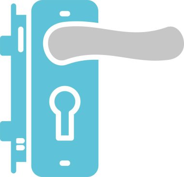 Kapı Kolu ve Kilit Kabartması İki Renk Simgesi