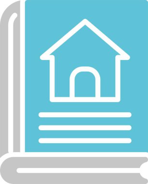 Ev İşi Vektörü Kabartması İki Renk Simgesi