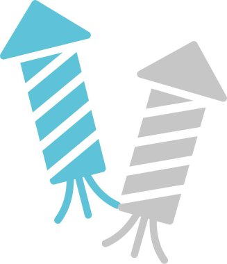 Roket Kabartması İki Renk Simgesi