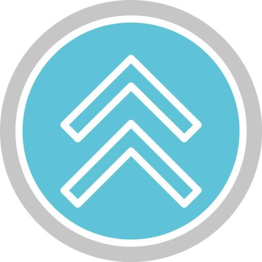 Yukarı Oklu Kabartma İki Renk Simgesi