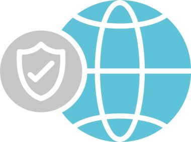 Küresel Güvenlik Sembolü İki Renk Simgesi