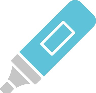 Vurgulayıcı Kabartma İki Renk Simgesi