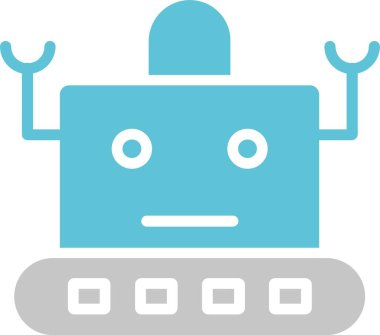 Robot Kabartma İki Renk Simgesi