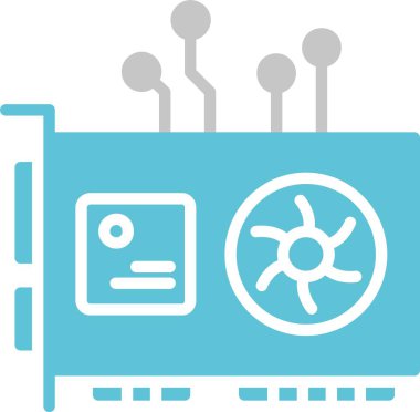 Gpu Kabartması İki Renk Simgesi