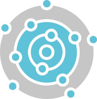 Güneş Sistemi Kabartması İki Renk Simgesi