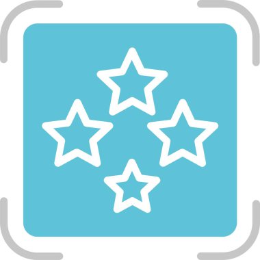 Dört Yıldız Kabartması İki Renk Simgesi