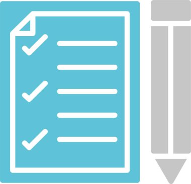 Alışveriş Listesi Kabartma İki Renk Simgesi