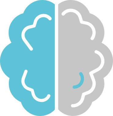 Beyin Kabartması İki Renk Simgesi