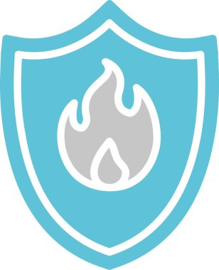 Ateş Koruma Sembolü İki Renk Simgesi