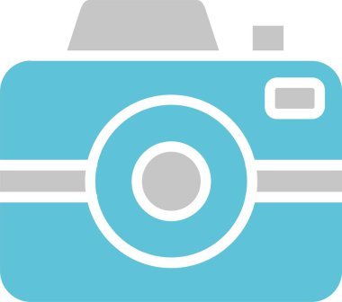 Fotoğraf Kamerası Kabartma İki Renk Simgesi