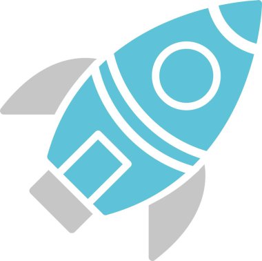 Roket Kabartması İki Renk Simgesi