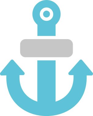 Anchor Glyph İki Renk Simgesi