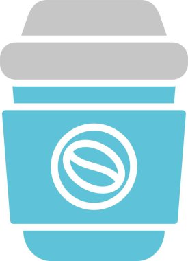 Kahve kupası kabartması İki Renk Simgesi