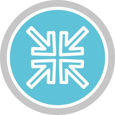 Küçült Ok Kabartması İki Renk Simgesi