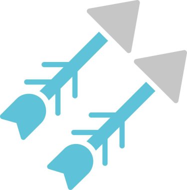 Okçu Oku İki Renk Simgesi Simgesi