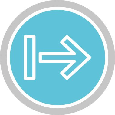 Sağ Ok Kabartması İki Renk Simgesi