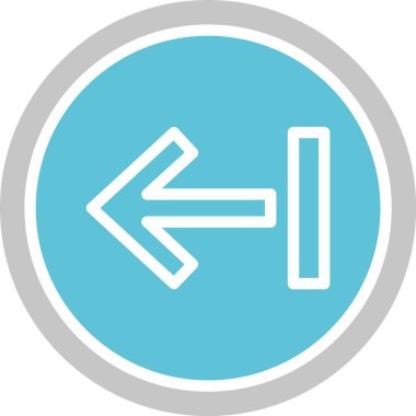 Sol Ok Kabartması İki Renk Simgesi