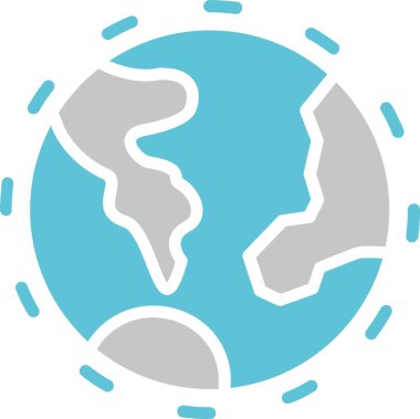 Ozon Katmanı Kabartması İki Renk Simgesi