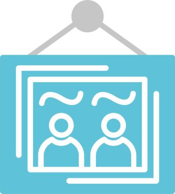 Fotoğraf Çerçevesi Kabartma İki Renk Simgesi