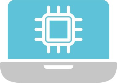 İşlemci Kabartması İki Renk Simgesi