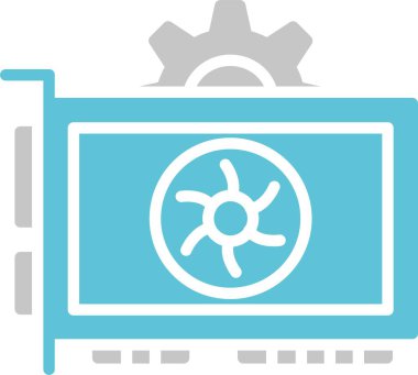 Gpu Kabartması İki Renk Simgesi