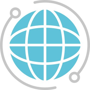 İnternet Kabartma İki Renk Simgesi