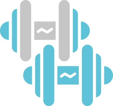 Dumbbell Kabartma İki Renk Simgesi