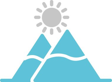 Dağ Kabartması İki Renk Simgesi