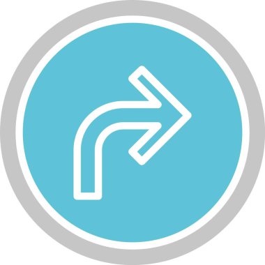 Sağa Oku Döndür 2 Renk Simgesi