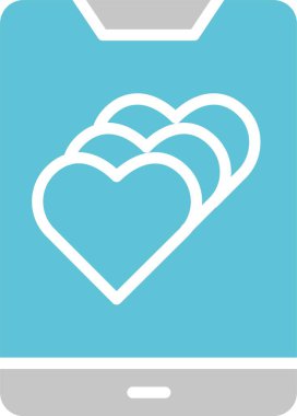 Cep Telefonu Kabartması İki Renk Simgesi