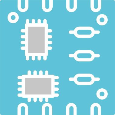 Pcb Tahtası Kabartma İki Renk Simgesi
