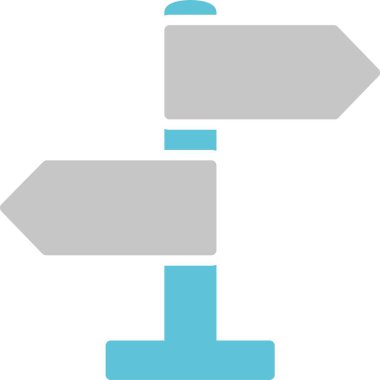 Yönsel İşaret Sembolü İki Renk Simgesi