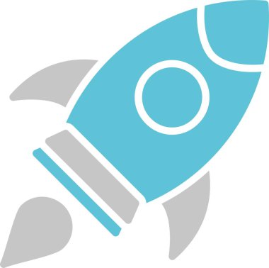 Roket Kabartması İki Renk Simgesi