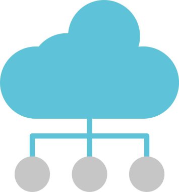 Bulut Hesaplama Kabartması İki Renk Simgesi