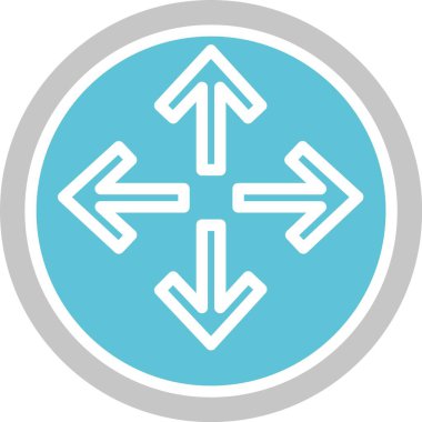 Ok Kabartmasını Genişlet İki Renk Simgesi