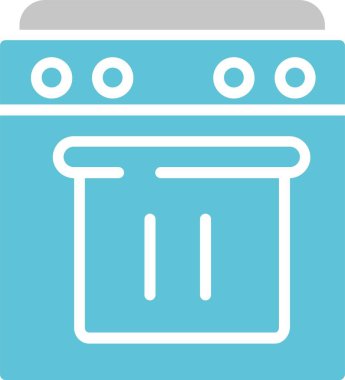 Gaz Fırını Kabartması İki Renk Simgesi