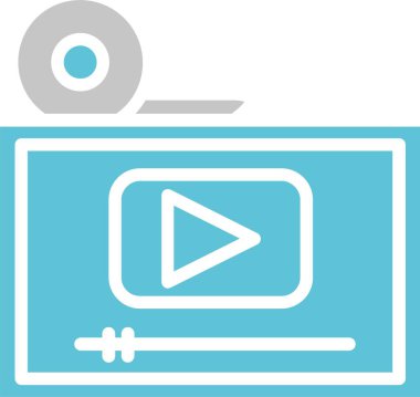 Video Oynatıcı Glyph İki Renk Simgesi