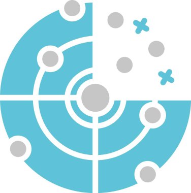 Radar Kabartması İki Renk Simgesi