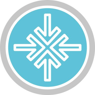 Küçült Ok Kabartması İki Renk Simgesi