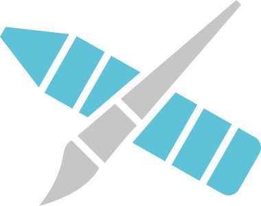 Fırça Kabartması İki Renk Simgesi