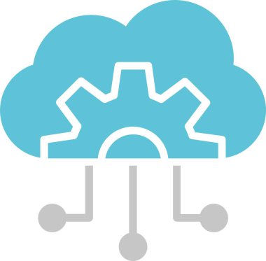 Bulut Hesaplama Kabartması İki Renk Simgesi