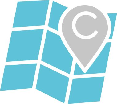 Harita Yer Bulucu İki Renk Simgesi Simgesi